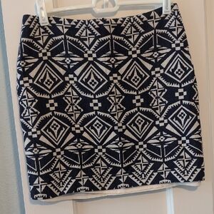 Geometric Black and White Skirt